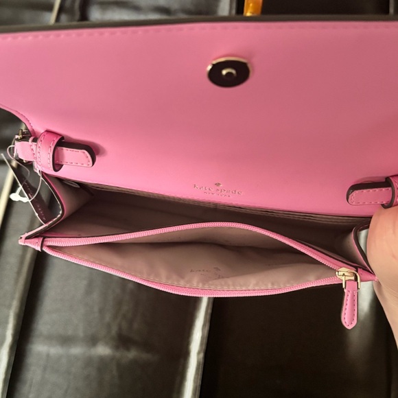 NWT Kate Spade Perry Saffiano Leather Wallet/Crossbody with Strap - Surf Pink - Picture 5 of 5